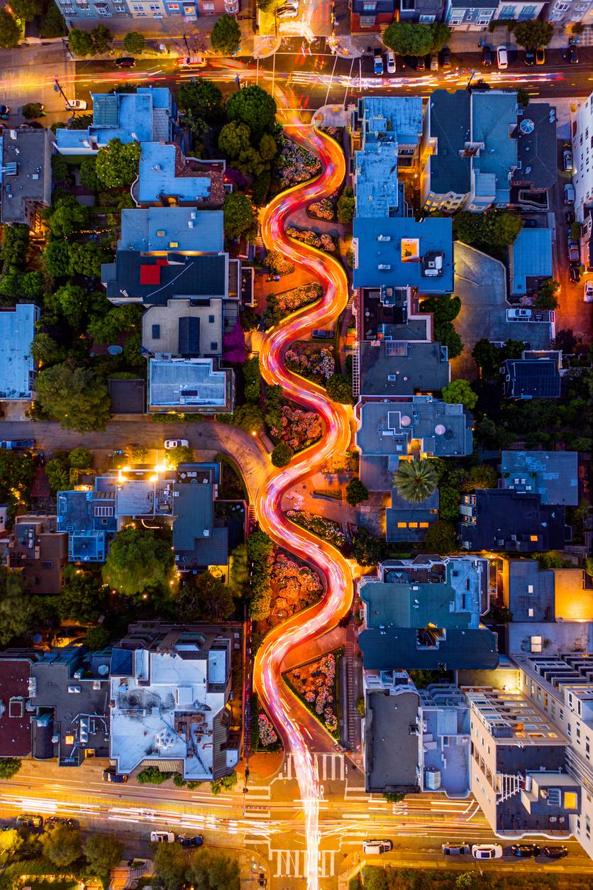 Lombard Street z lotu ptaka