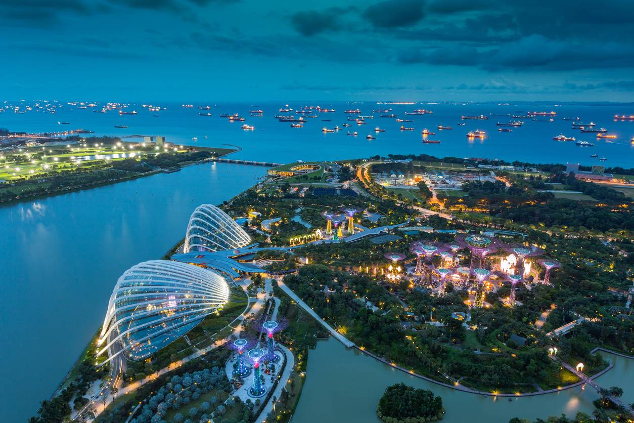 Panorama miasta z widokiem na Zatokę Marina