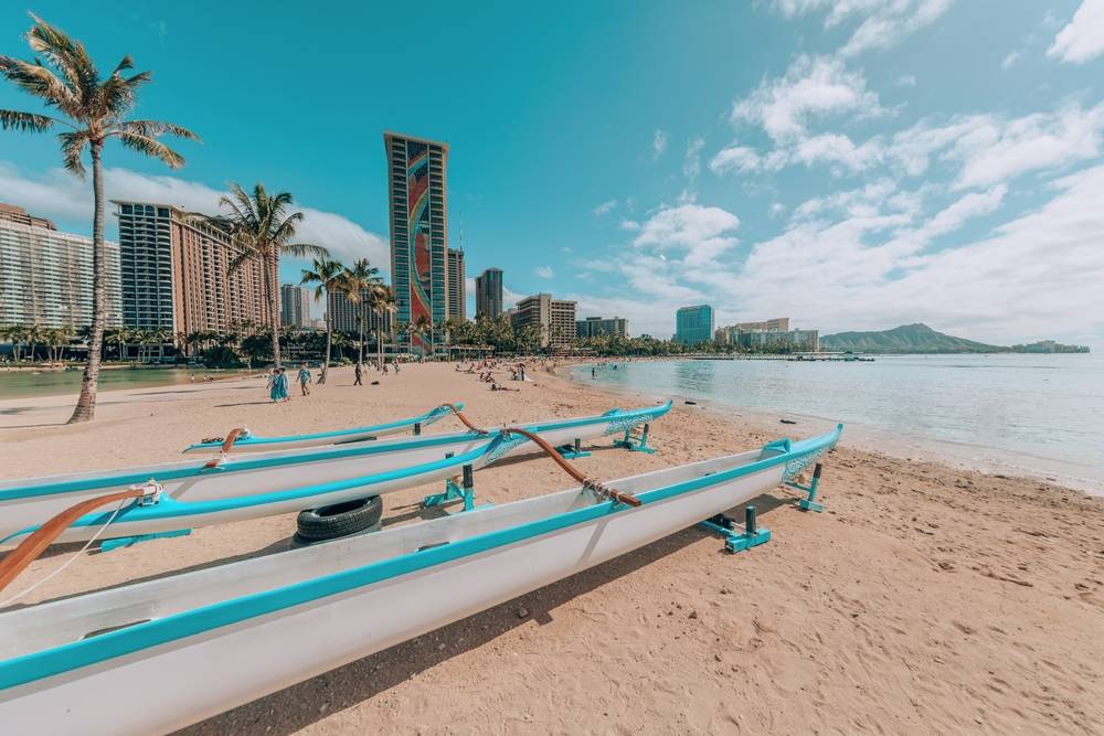 Kajaki na plaży Waikiki